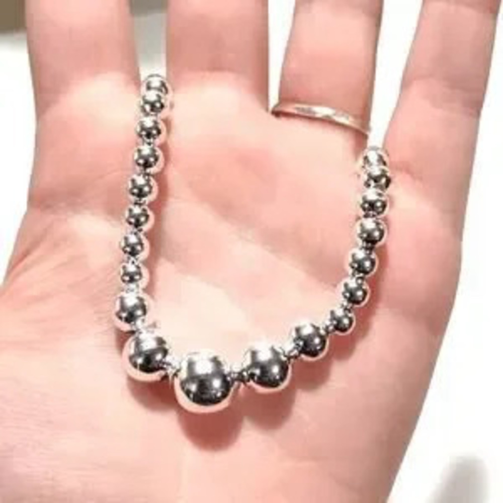 925 Silver Plated Necklace Pearl Style Women's Valentine's Birthday Gift